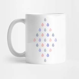 Rose quartz, serenity blue and lilac grey raindrops Mug